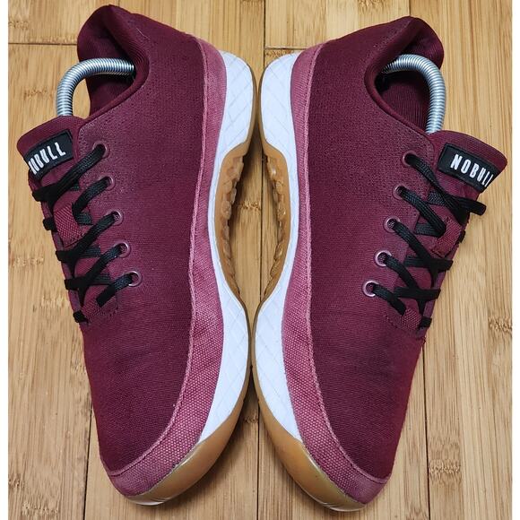 NOBULL Canvas Trainer Lace Up Crossfit Gym Shoes Men\'s 10 Women\'s 11.5 Burgundy